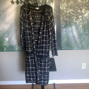 Long open cardigan with functional pockets size small
